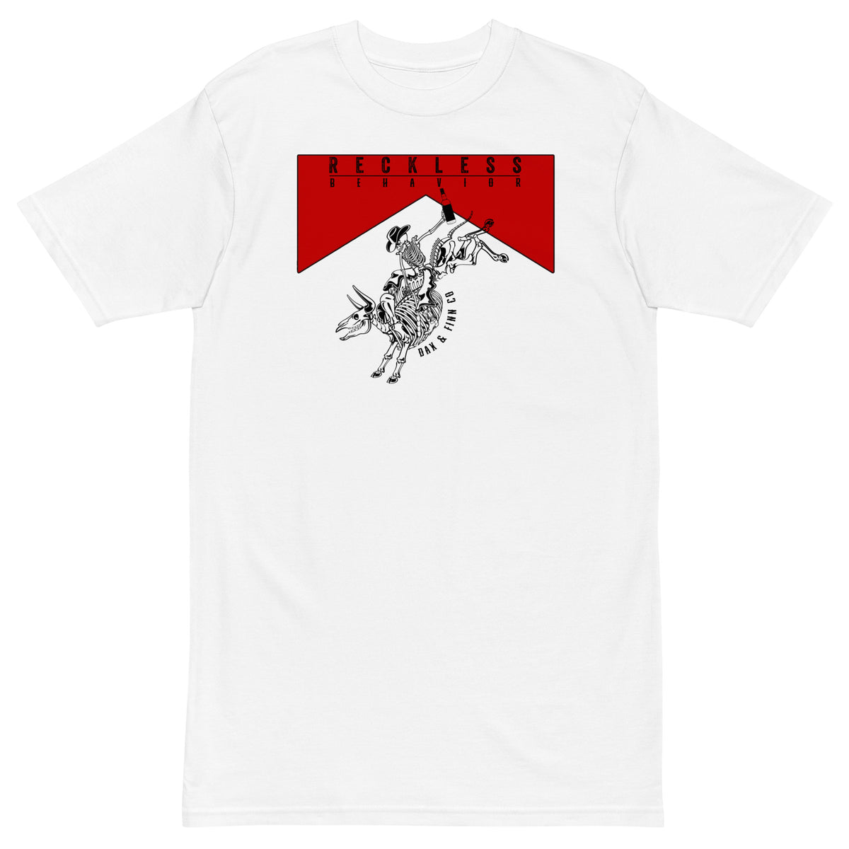 Reckless Behavior Skull Bull Premium Tee – Dax & Finn Co