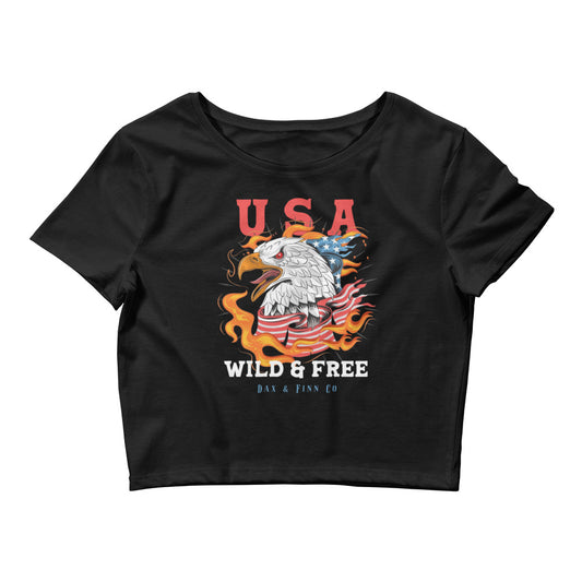 USA Wild & Free Crop Tee